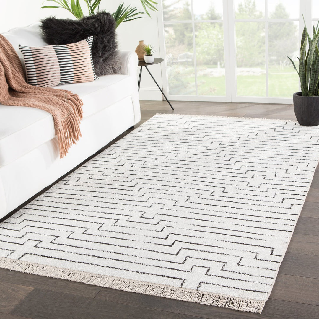 Jaipur Living Alloy Handmade Geometric White/ Black Area Rug (12'X15')