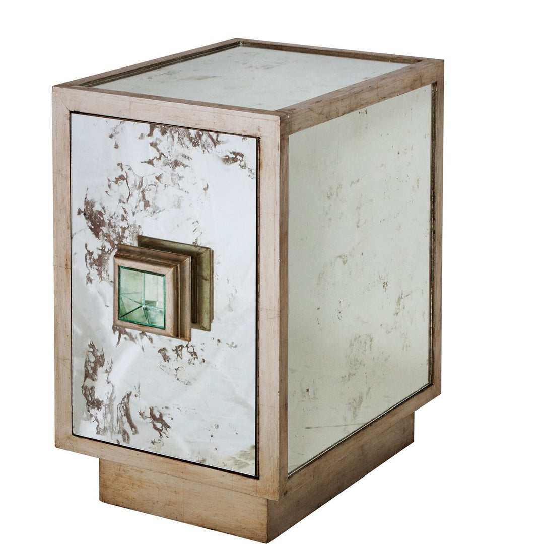 Savannah - Antiqued Mirror Side Table Silver Leafed