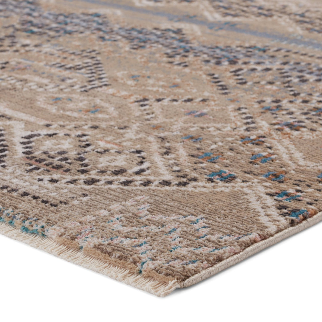 Nikki Chu by Jaipur Living Tamari Tribal Tan/ Blue Area Rug (9'6"X12'7")