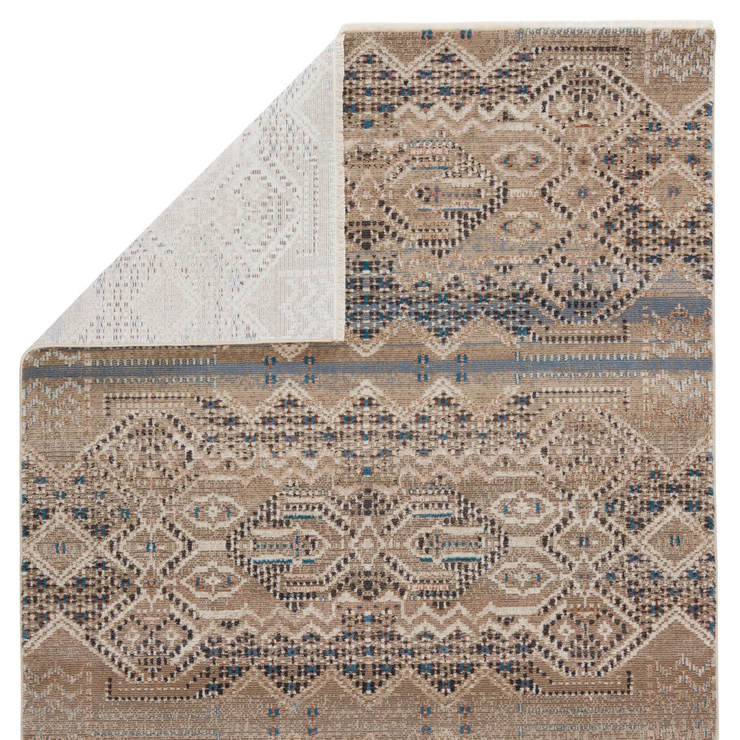 Nikki Chu by Jaipur Living Tamari Tribal Tan/ Blue Runner Rug (2'6"X12')