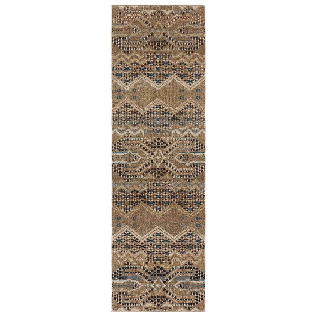 Nikki Chu by Jaipur Living Tamari Tribal Tan/ Blue Runner Rug (2'6"X8')