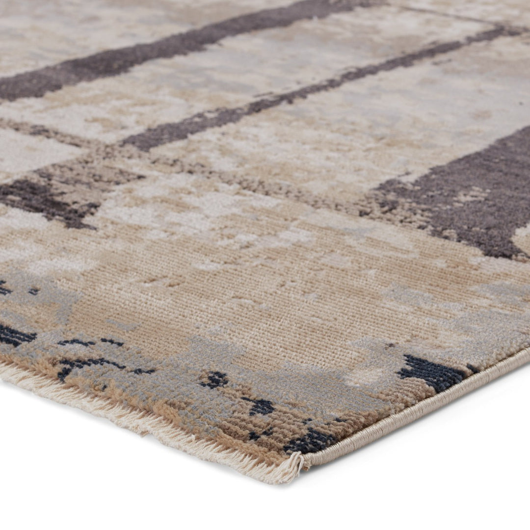 Nikki Chu by Jaipur Living Lehana Abstract Dark Brown/ Ivory Area Rug (9'6"X12'7")