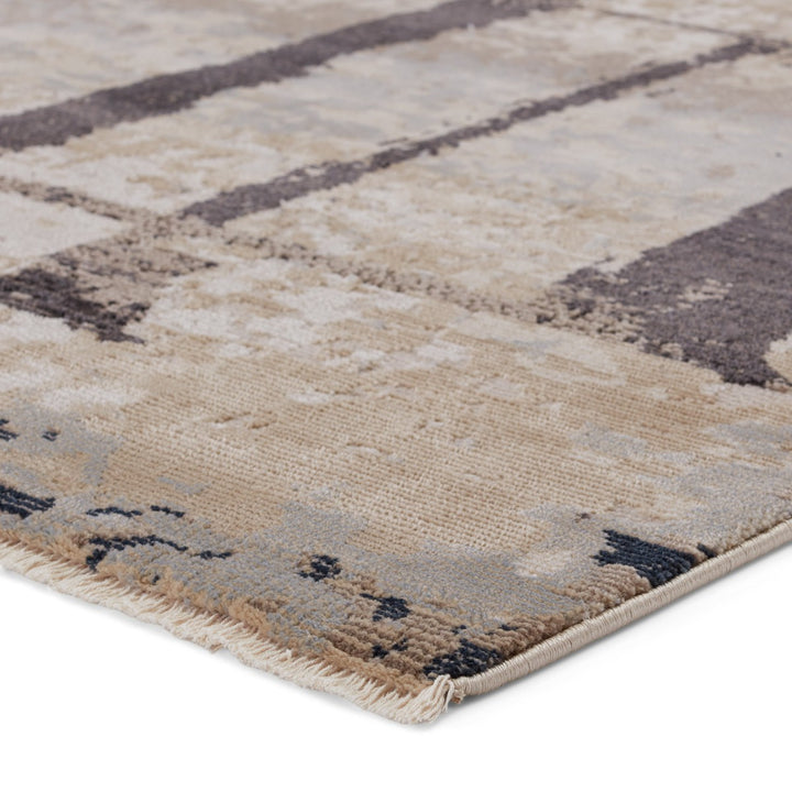 Nikki Chu by Jaipur Living Lehana Abstract Dark Brown/ Ivory Runner Rug (2'6"X8')