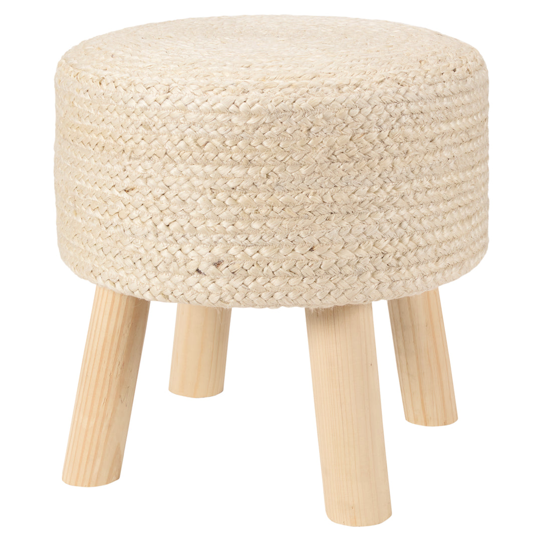 Jaipur Living Thora Handmade Solid Beige Stool (16"X16"X16")