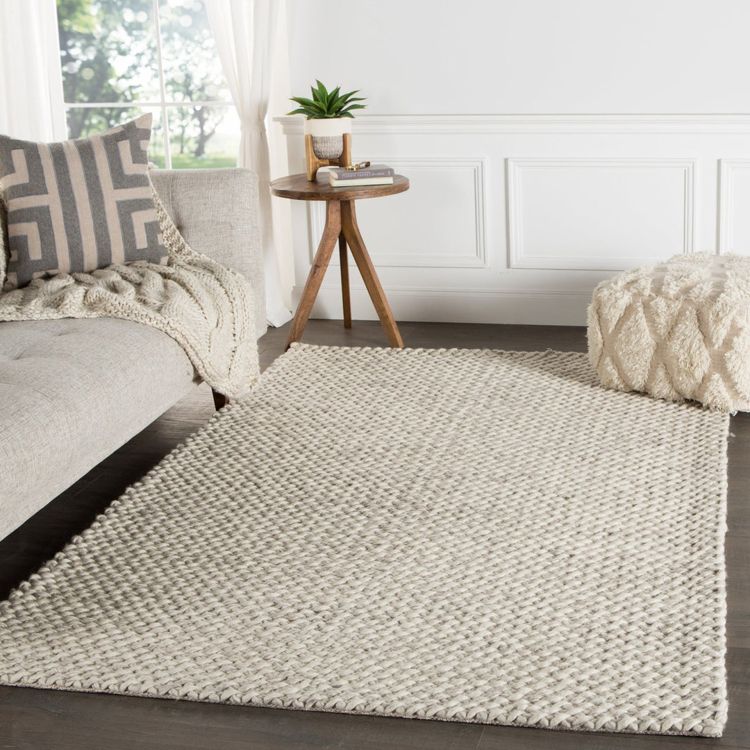 Jaipur Living Alta Handmade Solid Gray/ White Area Rug (10'X14')