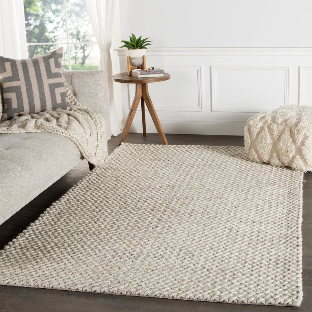 Jaipur Living Alta Handmade Solid Gray/ White Area Rug (5'X8')