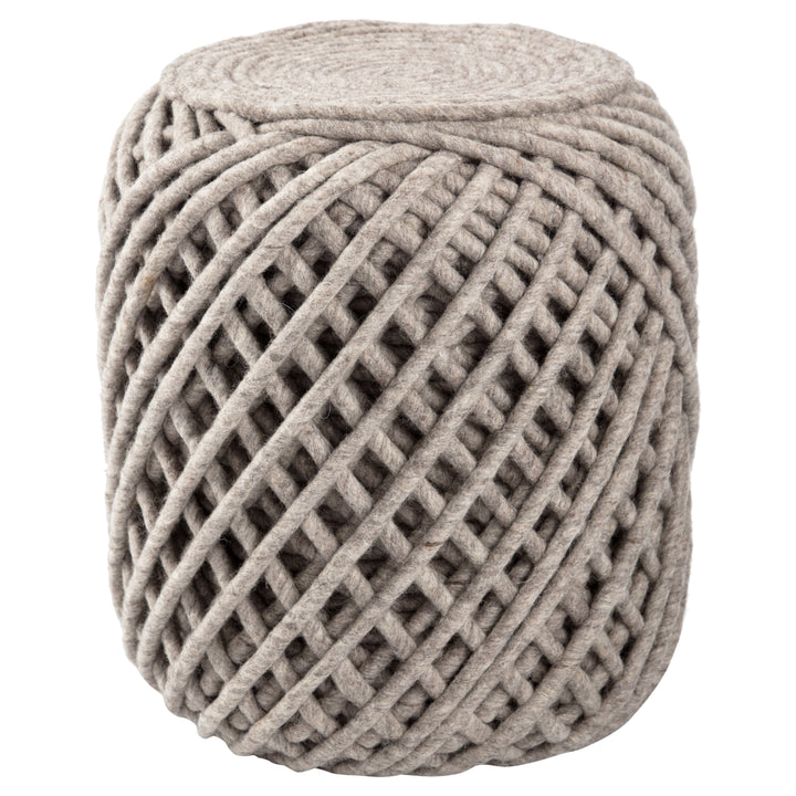 Jaipur Living Guna Textured Gray Cylinder Pouf