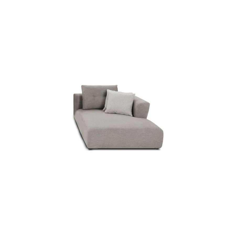 Sectionals: Parts Como Chaise Rsf Birch Beige Base/ Bone Rib Weave Cushion Fabric