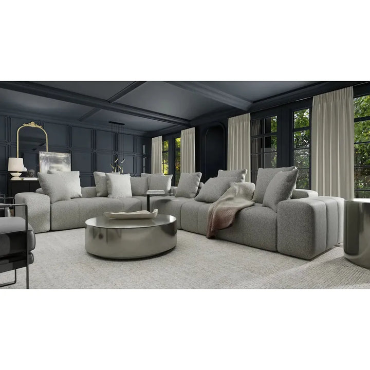 Sectionals: Parts Mallow Armless Smoke Grey Chenille Fabric