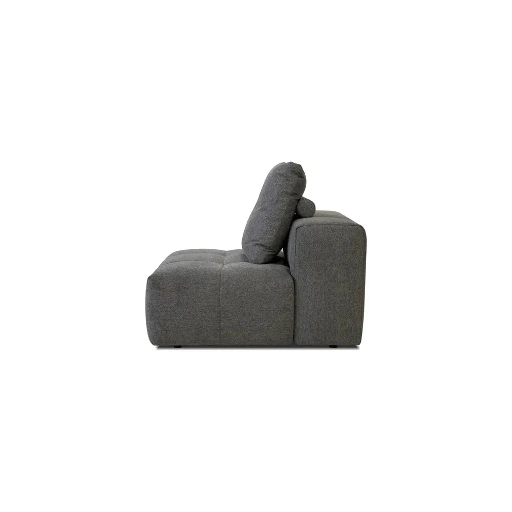 Sectionals: Parts Mallow Armless Smoke Grey Chenille Fabric