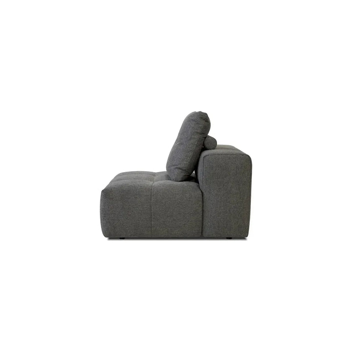 Sectionals: Parts Mallow Armless Smoke Grey Chenille Fabric