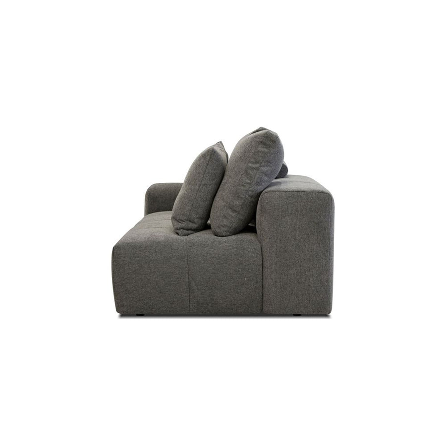 Sectionals: Parts Mallow Laf 2-Seater Smoke Grey Chenille Fabric
