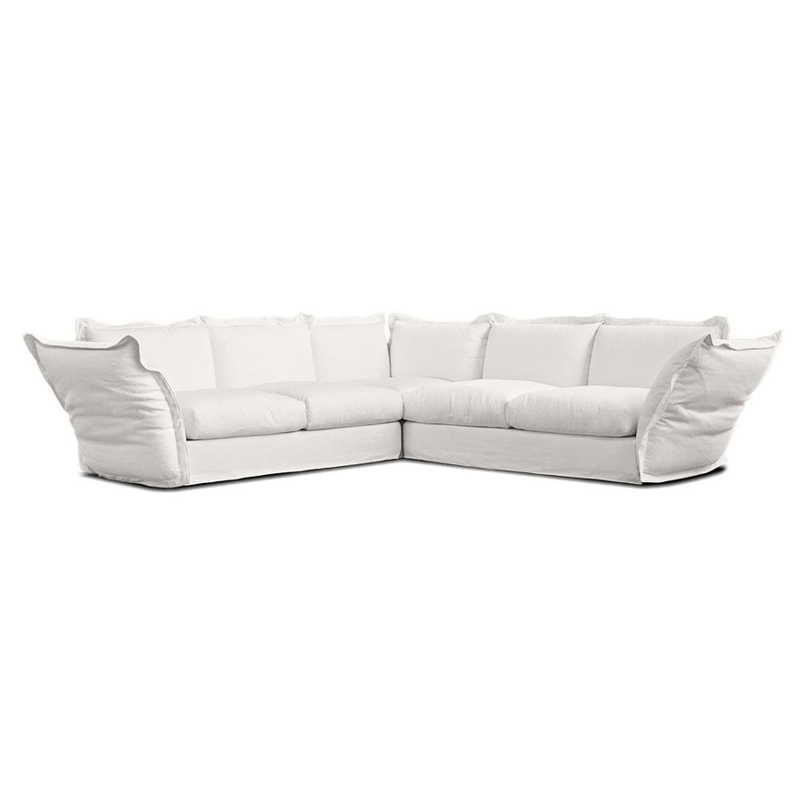 Sectionals Willow 3 Seater Left + 3 Seater Right + Corner Sectional Sea Shell Nubbly Fabric