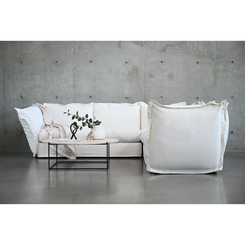 Sectionals Willow 3 Seater Left + 3 Seater Right + Corner Sectional Sea Shell Nubbly Fabric