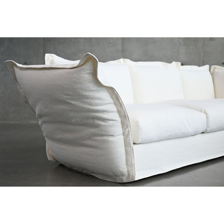 Willow 3 Seater Left + 3 Seater Right + Corner Sectional Sea Shell Nubbly Fabric