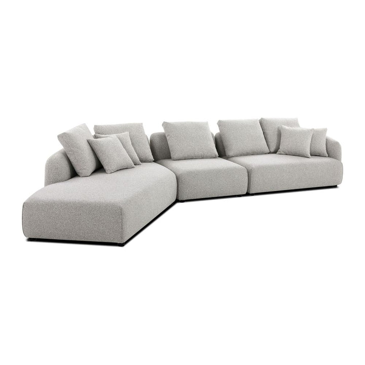 Sectionals Saba Chaise Facing Left Sectional Oat Tweed Fabric 3-Piece
