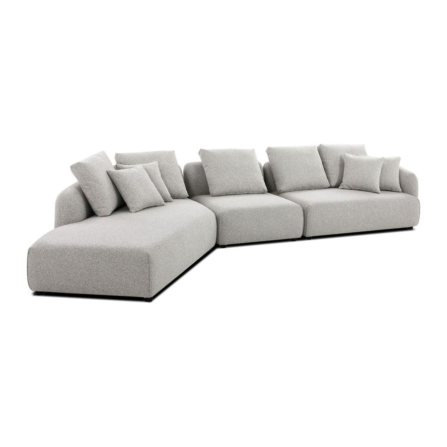 Sectionals Saba Chaise Facing Left Sectional Oat Tweed Fabric 3-Piece