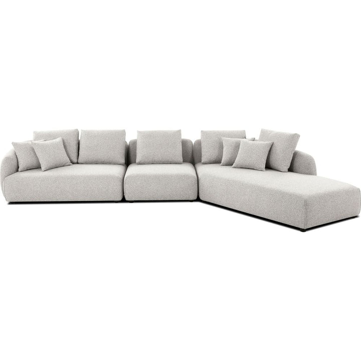 Sectionals Saba Chaise Facing Right Sectional Oat Tweed Fabric 3-Piece