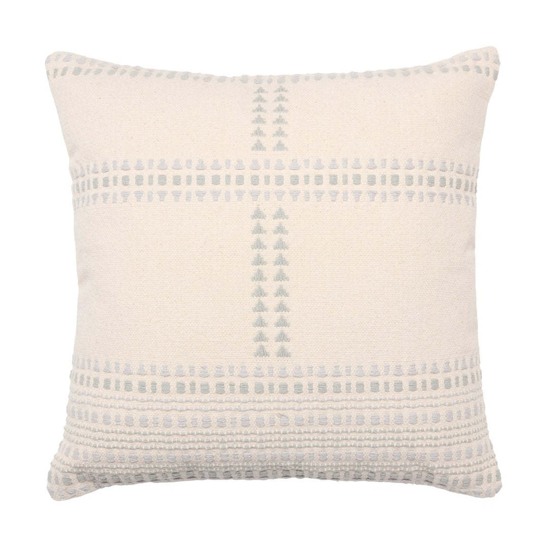 Jaipur Living Aryn Striped Cream/ Light Blue Poly Fill Pillow (22" Square)