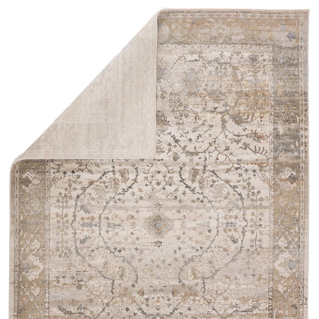 Vibe by Jaipur Living Tajsa Medallion Gray/ Gold Area Rug (9'6"X13')