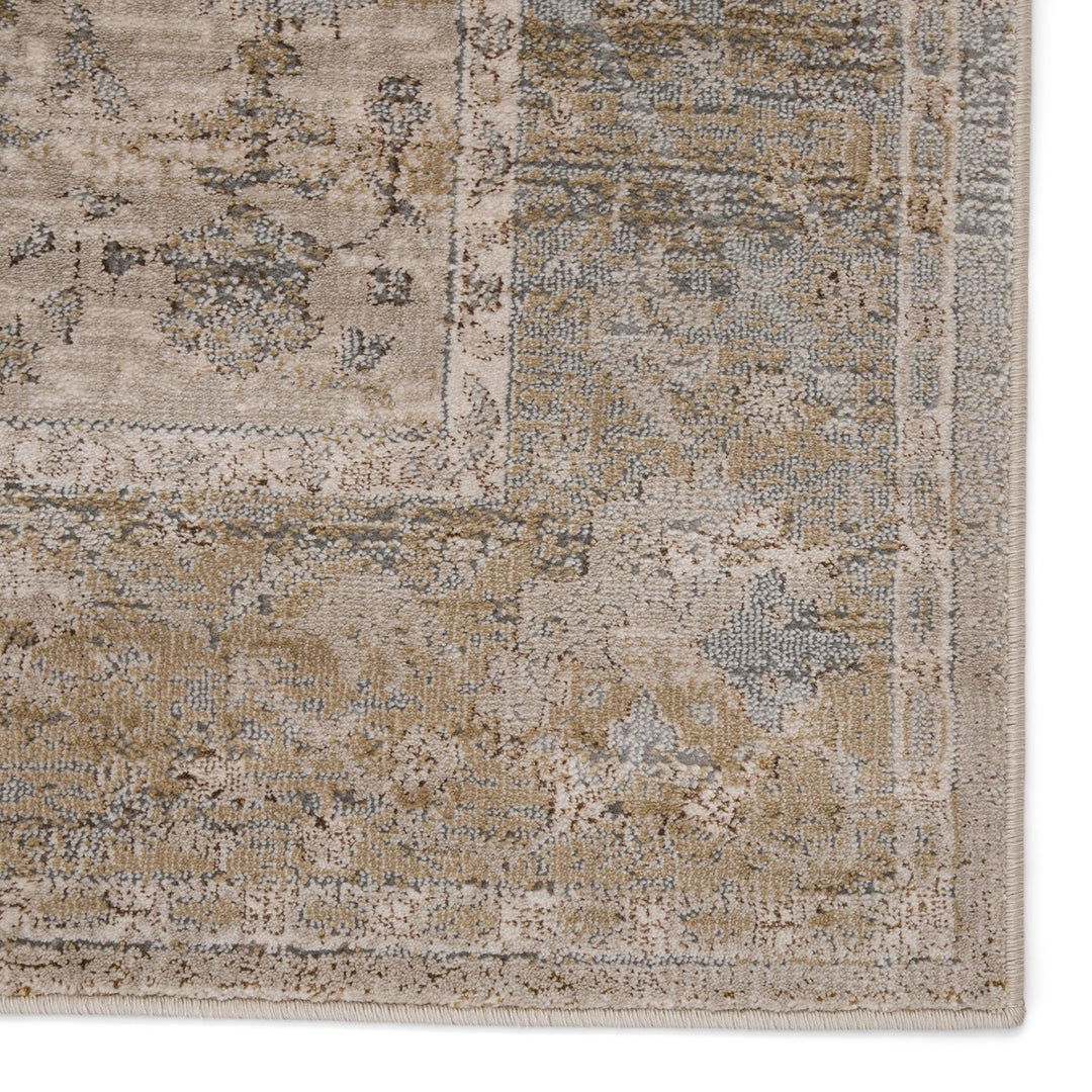 Vibe by Jaipur Living Tajsa Medallion Gray/ Gold Area Rug (7'10"X10'6")