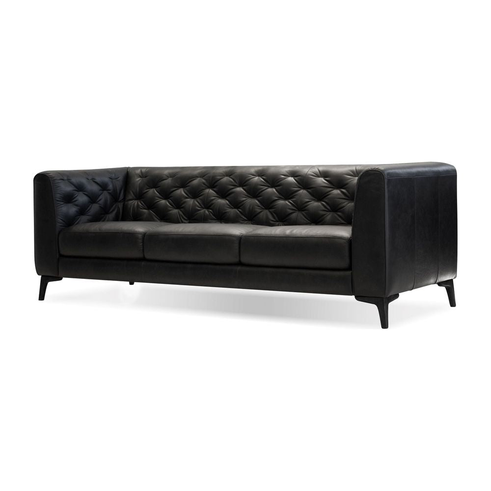Sofas Dalton Sofa Vintage Black Leather Black Powder Coated Legs