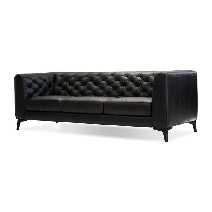 Sofas Dalton Sofa Vintage Black Leather Black Powder Coated Legs