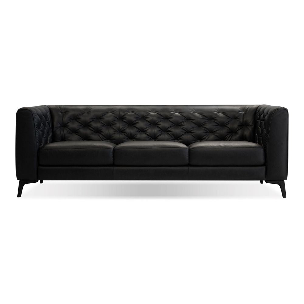 Sofas Dalton Sofa Vintage Black Leather Black Powder Coated Legs