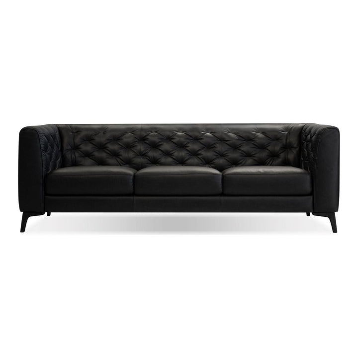 Sofas Dalton Sofa Vintage Black Leather Black Powder Coated Legs