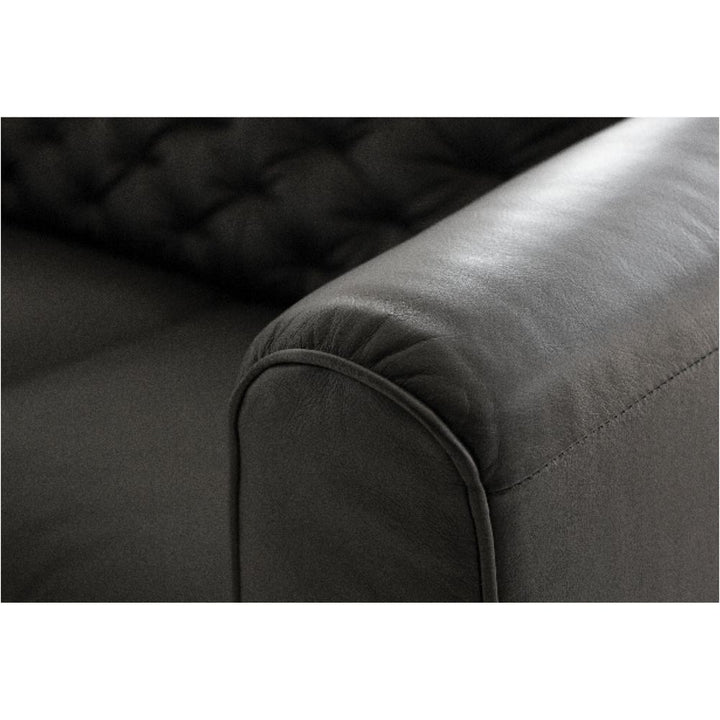 Sofas Dalton Sofa Vintage Black Leather Black Powder Coated Legs
