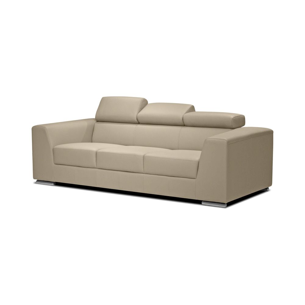 Sofas Icon Sofa Wheat Premium Leather Adjustable Headreat / Polished Steel Legs