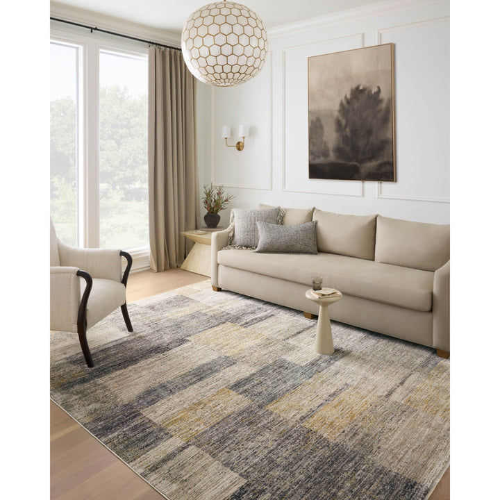 Loloi Soho Grey / Gold 2'-7" x 12'-0" Runner Rug