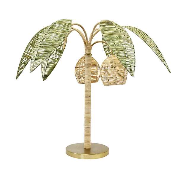 Sola Green And Natural Paper Rafia Table Lamp