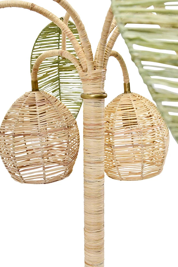 Sola Green And Natural Paper Rafia Table Lamp