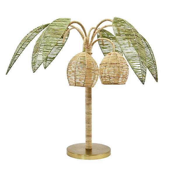 Sola Green And Natural Paper Rafia Table Lamp