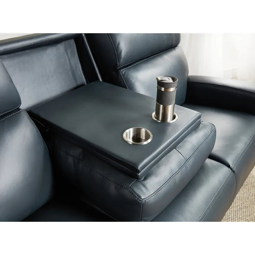 Celeste Zerog Power Sofa W/Ph & Hidden Console - Blue