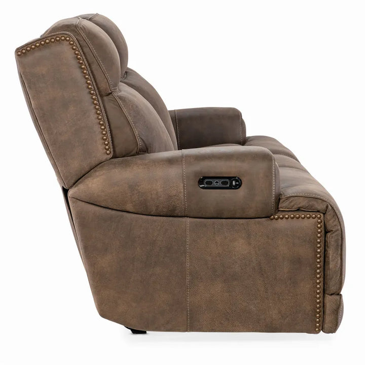 Bennett Power Sofa With Power Headrest - Brown - Leather