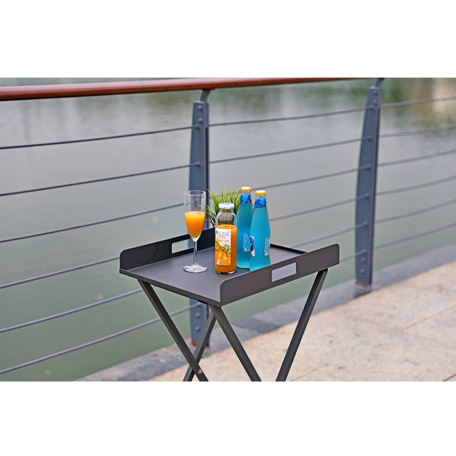 Kai Outdoor Side Table-Whiteline Modern Living-WHITELINE-ST1602-GRY-Outdoor Side Tables-1-France and Son