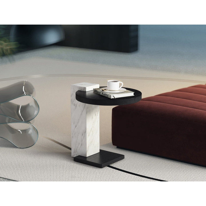 Mabel Side Table-Whiteline Modern Living-WHITELINE-ST1899-BLK-Side Tables-2-France and Son