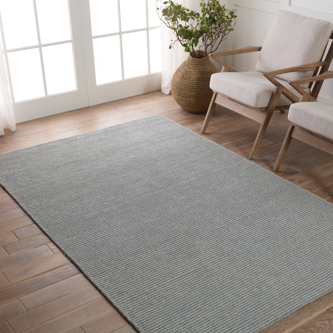 Jaipur Living Shyre Handmade Solid Blue/ Gray Area Rug (9'X12')