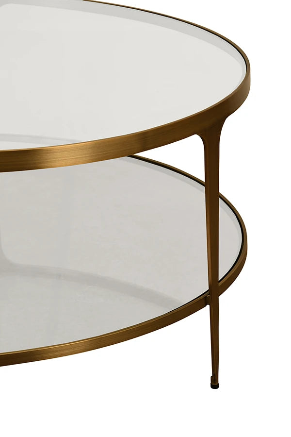 Stacey Two Tier Glass Top Round Coffee Table