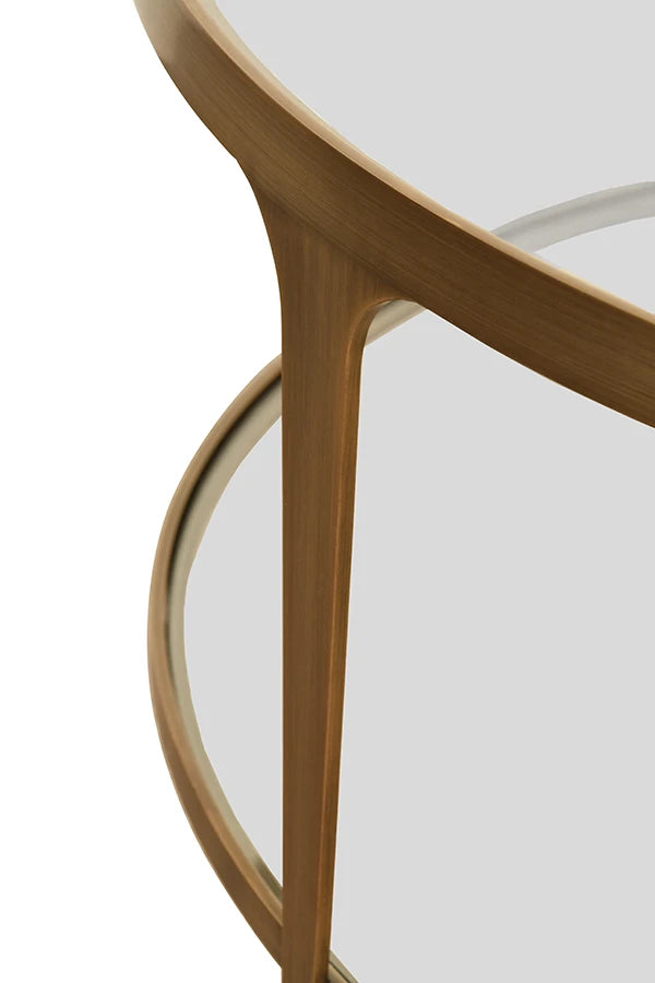 Stacey Two Tier Glass Top Round Coffee Table