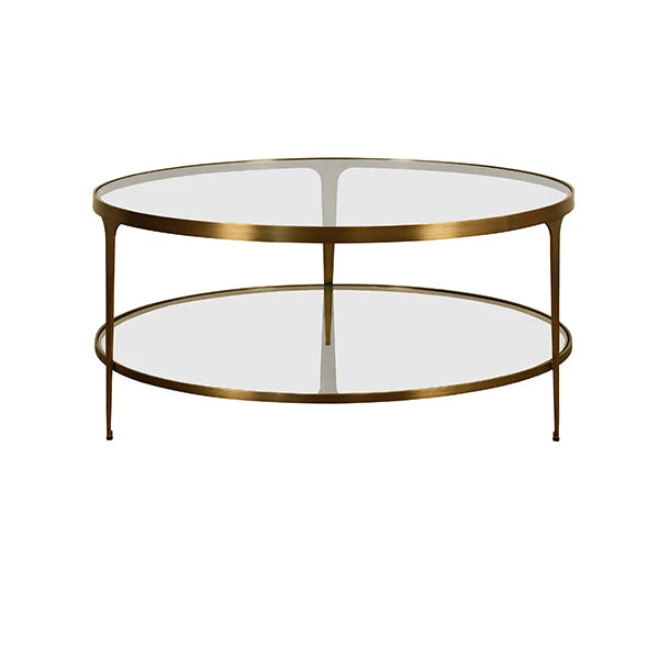 Stacey Two Tier Glass Top Round Coffee Table