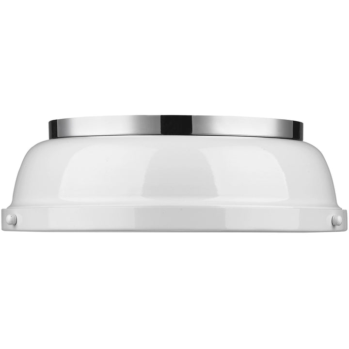 Duncan 2-Light 14-Inch Flush Mount - Chrome / White - additional view 1