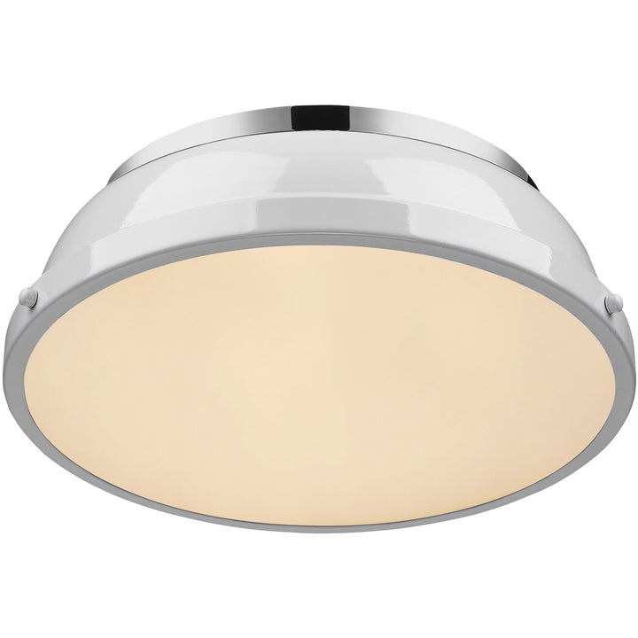 Duncan 2-Light 14-Inch Flush Mount - Chrome / White - additional view 2