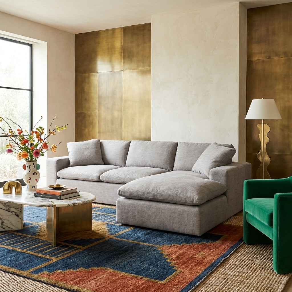 Plume 2 Pc RAF 106" Sectional Sofa - Harbor Grey