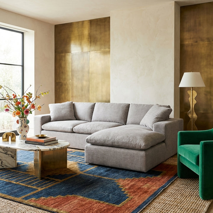 Plume 2 Pc RAF 106" Sectional Sofa - Harbor Grey