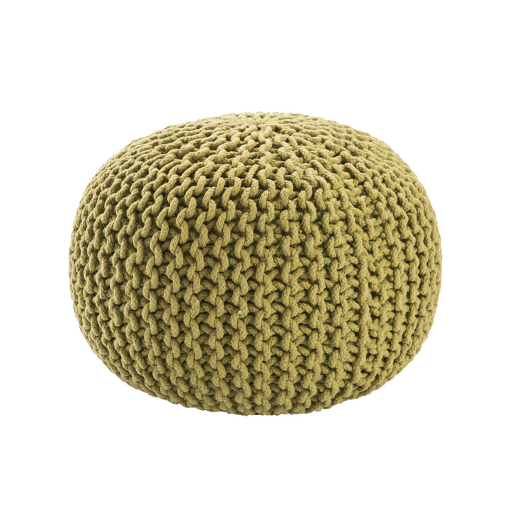 Jaipur Living Spectrum Pouf Textured Green Round Pouf