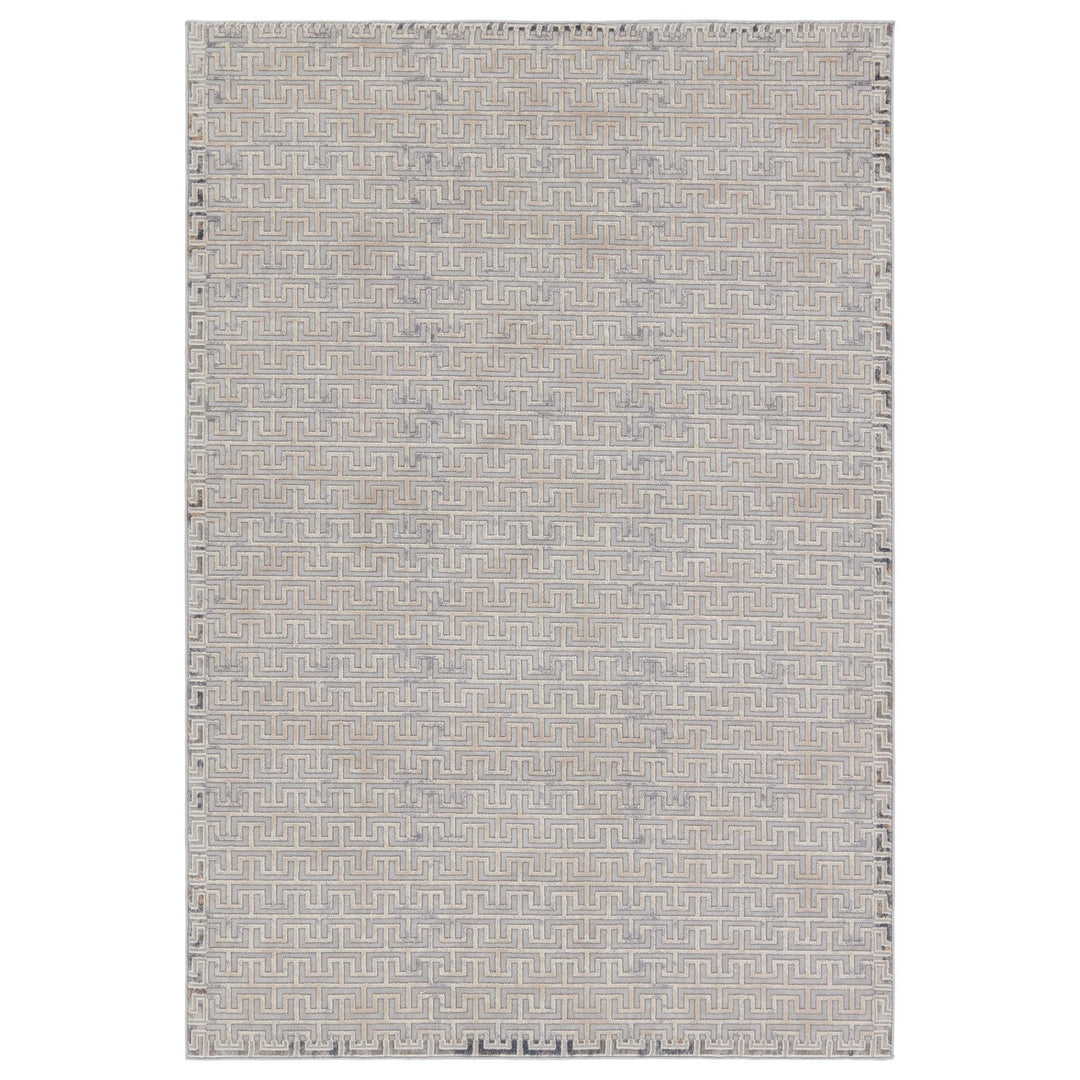 Jaipur Living Baxley Geometric Gray/ Beige Runner Rug (2'6"X10')