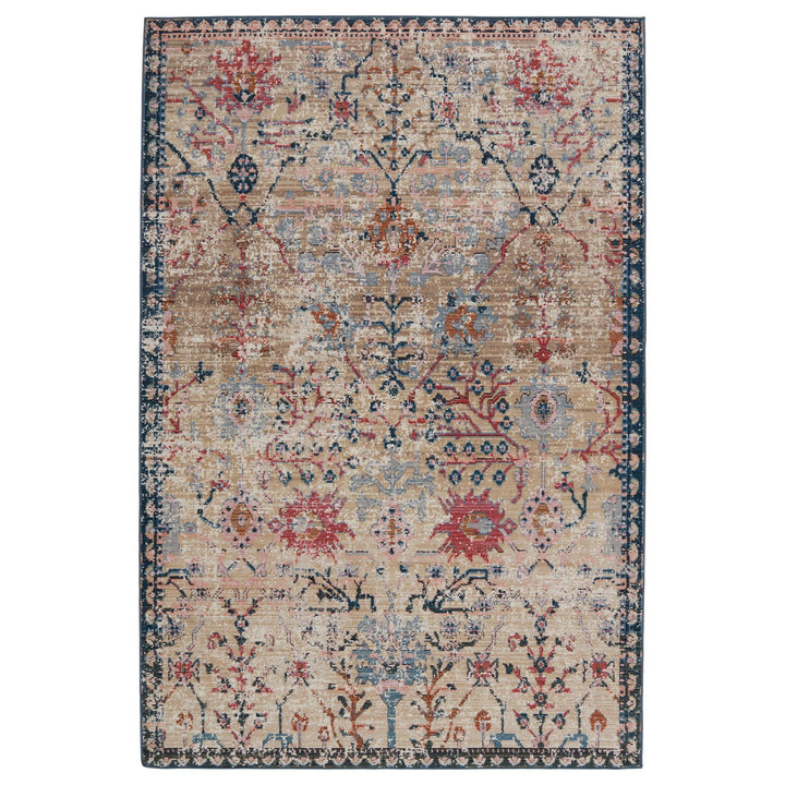 Vibe by Jaipur Living Elva Indoor/ Outdoor Oriental Tan/ Blue Area Rug (2'6"X4')